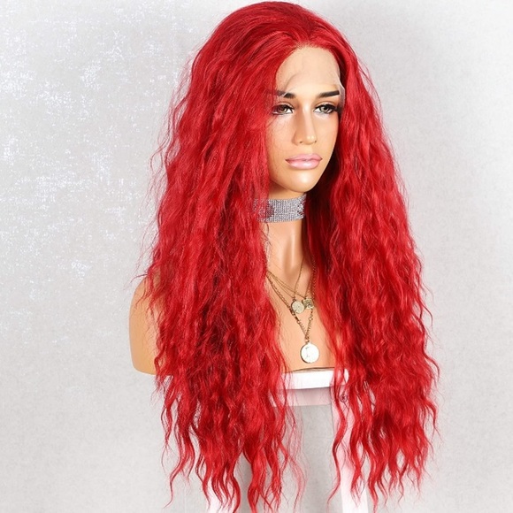 ?KILA J 24” RED LOOSE WAVE LACE FRONT WIG? *NEW*